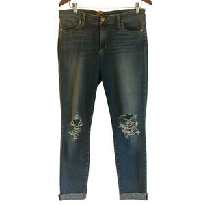 Joe’s Jeans Flawless The Icon Mid Rise Skinny Ankle Jeans Size 31 Distressed
